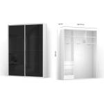 BRW Гардероб FLEX 180 / 45 / 240 см черен лакобел (36/180-45-240/white/black-lacobel/flex/brw)