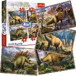 Trefl Puzzle - 4in1 - Interesting dinosaurs / Trefl 34383
