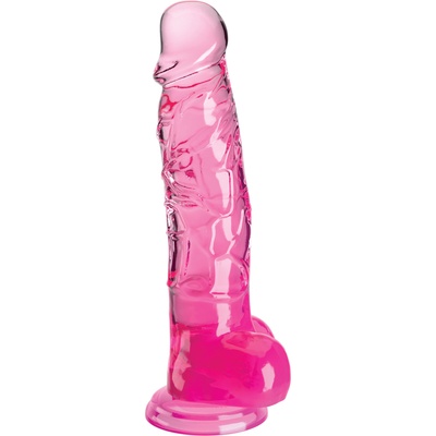 Pipedream King Cock Clear Cock with Balls 8" Pink