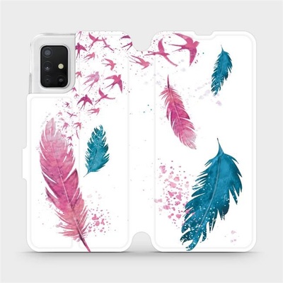 Pouzdro Mobiwear parádní flip Samsung Galaxy A51 - MR08S Pírka