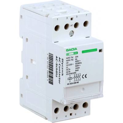GACIA Modulárny 4-pólový stýkač 2P/25A 4NO 230V