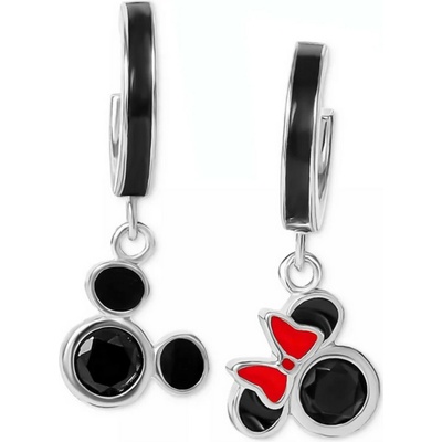 Disney dětské náušnice Mickey a minnie Mouse stříbrné ES00075SZCL.CS