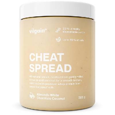 Vilgain Cheat Spread mandle s bielou čokoládou a kokosom 300 g
