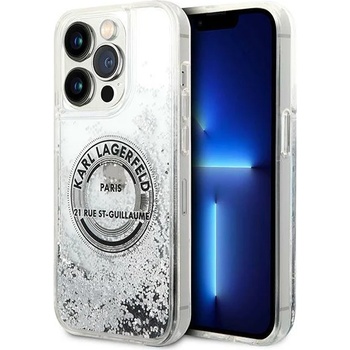 KARL LAGERFELD Кейс Karl Lagerfeld KLHCP14XLCRSGRS за iPhone 14 Pro Max 6.7"" сребърен / сребърен, твърд, Liquid Glitter RSG (KF001212-0)