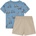Minymo Детско ежедневно термо бельо Minymo Kid's Nightset S/S AOP 134263 Everyday base layer - Blue Shadow - размер 86 (EU) (714-1858-0111)
