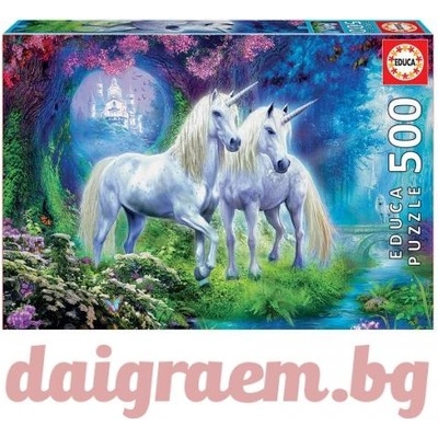Educa Пъзел educa 17648 - 500 части - Еднорози в гората (edu17648)