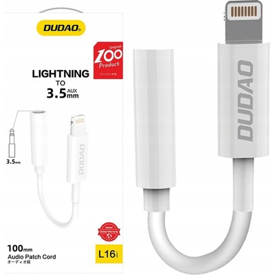 Dudao audio adapter headphone adapter Lightning to mini jack 3.5mm white (L16i white)