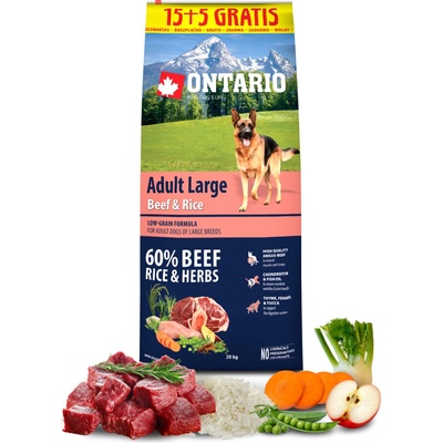 Ontario Adult Large Beef & Rice 20 kg