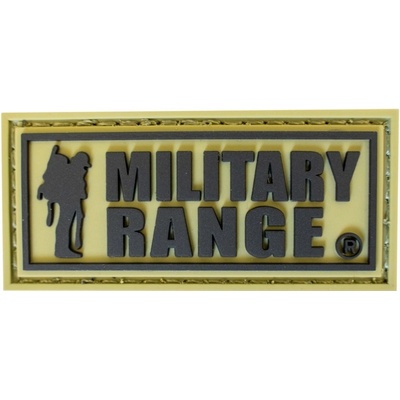 Nášivka MILITARY RANGE malá KHAKI/ČIERNÁ