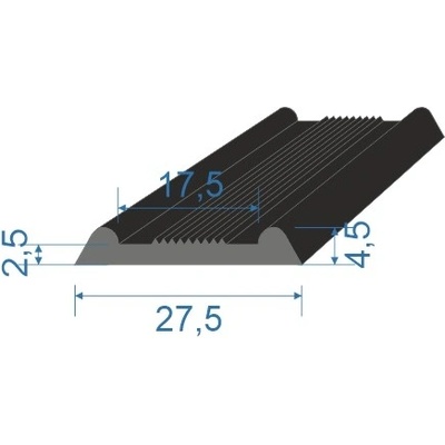 05355795 Pryžový profil tvaru "U", 4,5x27,5/17,5mm, 70°Sh, EPDM, -40°C/+100°C, černý | Zboží Auto