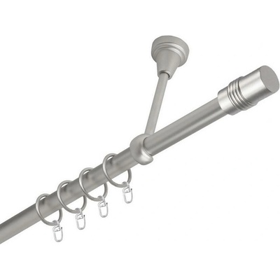 OK-GarnýžeCZ Garnýž kovová jednořadá 19mm Cylinder satina 410 cm do stropu / kroužky s háčkem