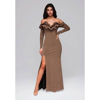 Edoti Evening dress LA-OM-DL hnedá