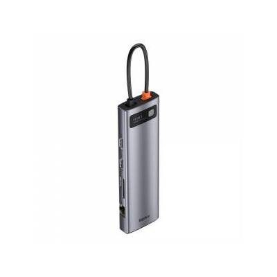 Hub 11in1 Baseus Metal Gleam Series, USB-C to 3x USB 3.0 + 2x HDMI + USB-C PD + Ethernet RJ45 + microSD/SD + VGA + AUX