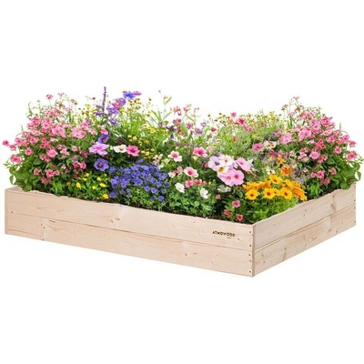 Atmowood Dřevěný vyvýšený záhon 120 x 80 x 20 cm hnědý