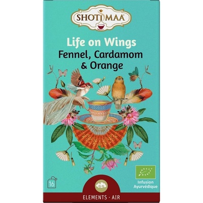 Shoti Maa Life on Wings Voľnosť vzduch Čaj s feniklom kardamón a pomaranč 16 x 2 g