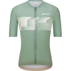 Santini Мъжка фланелка с къс ръкав за колоездене Santini Verve S/S Jersey Cycling jersey - Verde Salvia (056-3864-0312)