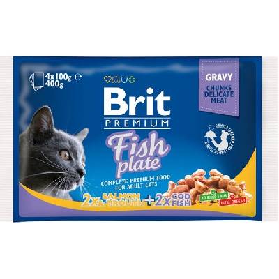 Brit Premium Cat Delicate Fillets in Gravy Cod fish, Salmon and Trout 4 x 100 g