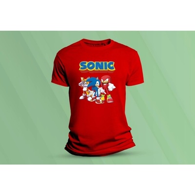 Sandratex dětské bavlněné tričko sonic 1 červená