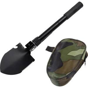 DRAGOWA Tactical Сгъваема тактическа лопата и чакан с ножница Dakota, черна (DRG110.Black)