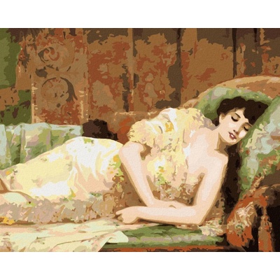 Zuty Malování Podle Čísel Spící Žena V Šatech 80 x 100 cm Plátno Rám