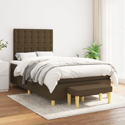 vidaXL Box spring postel s matrací 3137464 textil tmavě hnědá