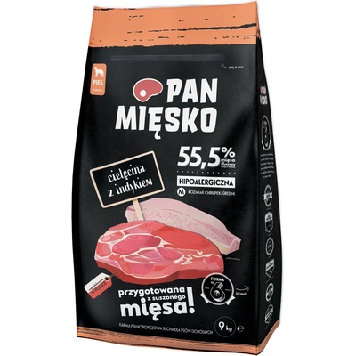 PAN MIĘSKO 9кг Adult Pan Mięsko, суха храна за кучета - телешко с пуешко