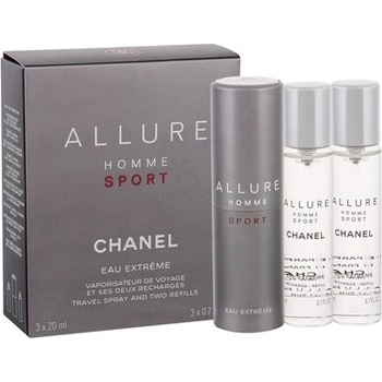 Chanel Allure Homme Sport Eau Extreme EDT plniteľný 20 ml + EDT náplň 2 x 20 ml pre mužov darčeková sada
