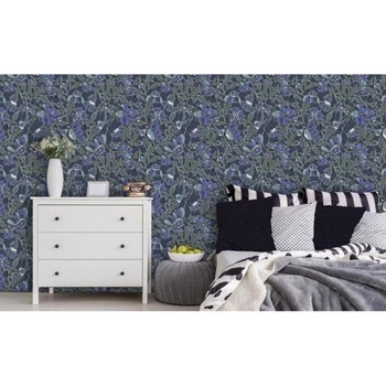 DIMEX ART s. r. o Луксозна флизелинова тапета син мотив с цветя