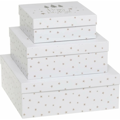 Chic Antique Dárková krabice Stars White – set 3 ks, bílá barva, papír