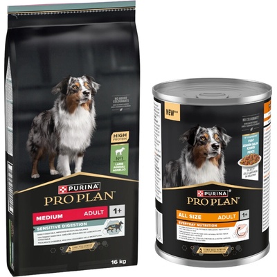 Pro Plan Adult Medium Sensitive Digestion jehněčí & rýže 16 kg