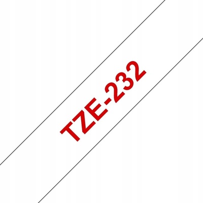 Brother TZE-232, červený tisk bílý podklad 8 m x 12 mm