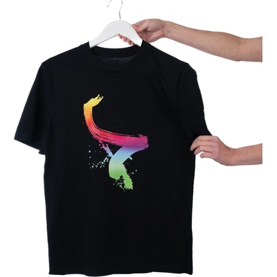 Lovemusic pánské unisex tričko černé Rainbow Stroke