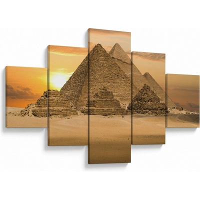 Obraz - Pyramidy, pětidílný 125x70 cm