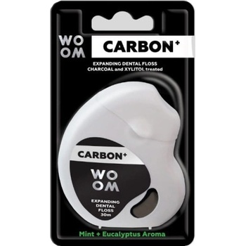Woom Dentální černá zubní nit CARBON+ 30 m
