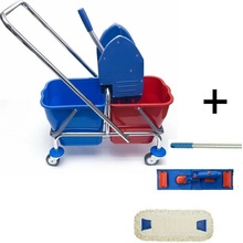 uklidshop Úklidový vozík DUO 2x17 l + FLIPPER Mop sestava s návlekem 40 cm