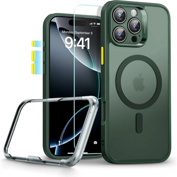 ESR Удароустойчив кейс с MagSafe и протектор за iPhone 16 Pro Max от ESR Classic Pro Set Halolock - Frosted Green (4894240230138)