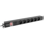 Lanberg power distribution unit (pdu) 19" 1U 16a 6x french outlets 2m black (PDU-06E-0200-BK)