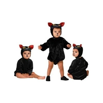 BigBuy Carnival Маскировъчен костюм за бебета Черен Котка Размер 12-24 месеца