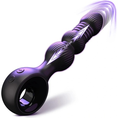 ANAL TECH Melo Push Plug vibrační silikonové dildo s funkcí přirážení 20 x 4 cm