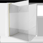 Mexen Kioto L душ стена Walk-in 90 x 200 cm, прозрачно/матово, злато четкано - 800-090-103-55-35 (800-090-103-55-35)