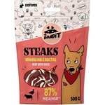 VetExpert Mr. Bandit STEAKS Beef with duck - лакомство за кучета, телешко и патешко месо с ароматна треска, 500 гр - Полша