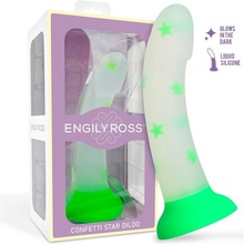 Engily Ross Dildox Glow-In-The-Dark Confetti Stars Liquid Silicone Dildo 17 cm