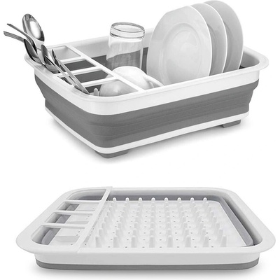 Royal Kitchen RK-3973 Skládací odkapávač 36,3 x 31 x 11,8 cm, šedo-bílý