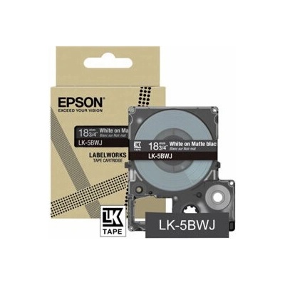 Epson LabelWorks LK-5BWJ - Bílá na matné černé - Role (1,8 cm x 8 m) 1 kazeta/y závěsný box - pásková kazeta - pro LabelWorks LW-C410, LW-C610