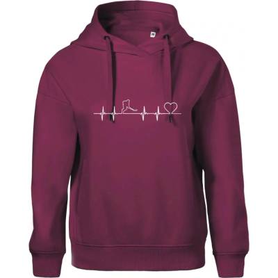 Hokejový hráč EKG Oversized mikina dámská Moon kratší + širší Fuchsiová