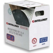 Intellinet 704663 UTP kabel, Cat6, drát, 23AWG, materiál CCA, 305m, šedý