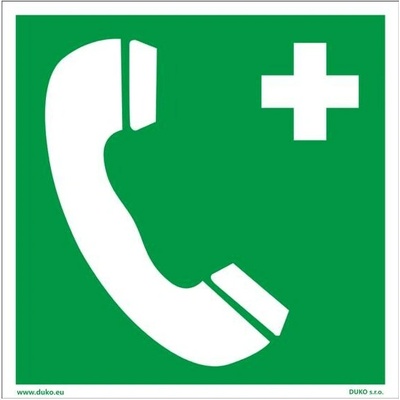 DUKO POHOTOVOSTNÍ TELEFON Formát: 100 x 100 mm, Materiál: samolepící vinylová fólie