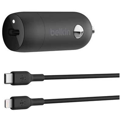 Belkin CCA004bt1MBK-B5 30W PD USB-C Car Charger, USB-C to lightning, 1m, černý