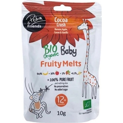 Petra & Friends Ovocné smoothie kousky sušené mrazem banán, jablko, kakao a vanilka BIO 10 g