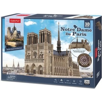 CubicFun Cubic Fun Пъзел 3D Notre Dame de Paris 293ч. Master Collection - 3D пъзел